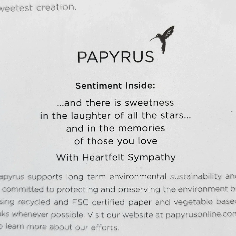Papyrus The Little Prince Sympathy Card Stars Watercolor Gold Foil Glitter New